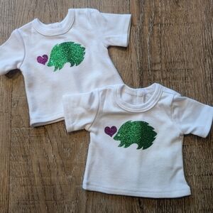 Doll T-Shirt with Green and Purple Design
